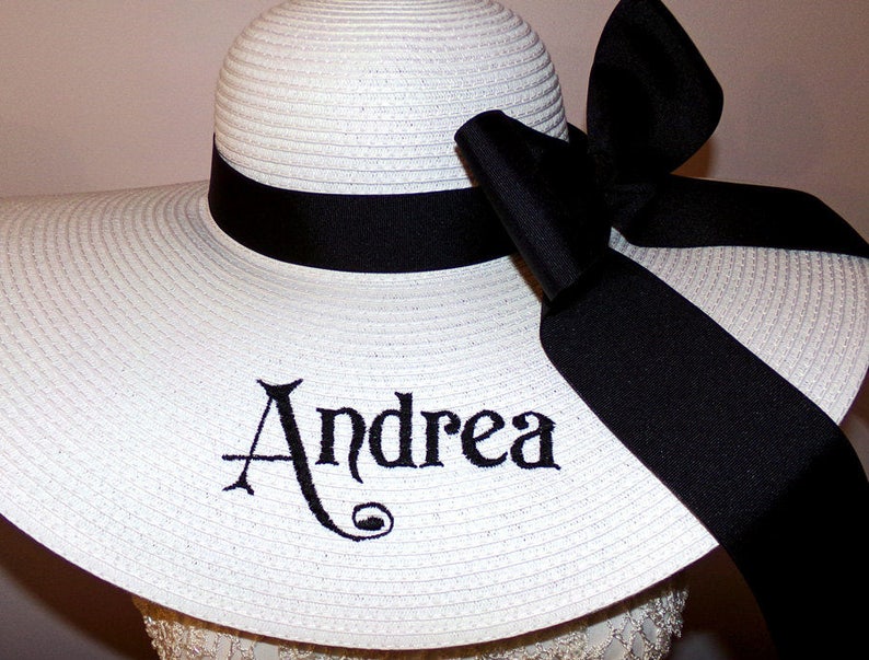Personalized Floppy Phrase Hat Colonial Downs Hat Honeymoon Hat Bob Hat Honeymoon Bridesmaids Beach, Derby, Cup Race, YOU NAME IT image 2