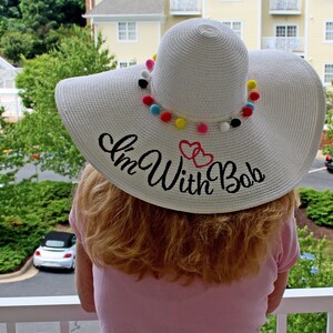 Personalized Floppy Phrase Hat Colonial Downs Hat Honeymoon Hat Bob Hat Honeymoon Bridesmaids Beach, Derby, Cup Race, YOU NAME IT image 9