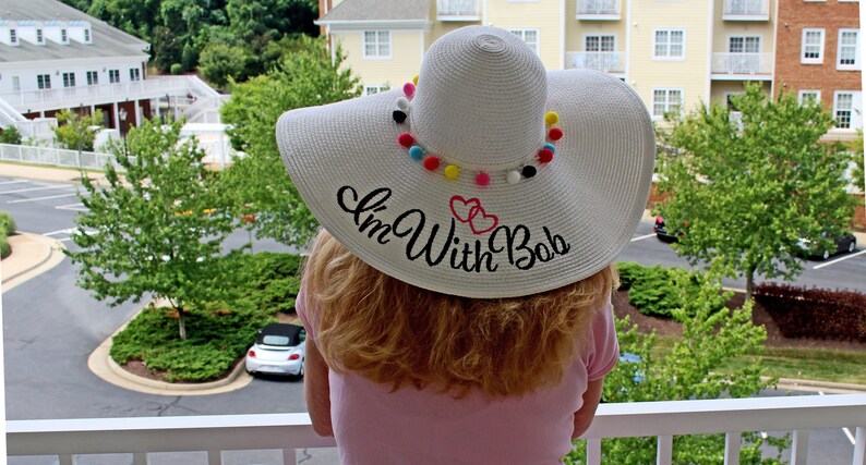 Personalized Floppy Phrase Hat Colonial Downs Hat Honeymoon Hat Bob Hat Honeymoon Bridesmaids Beach, Derby, Cup Race, YOU NAME IT image 9