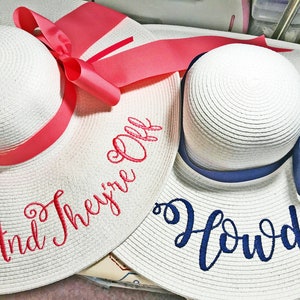 Personalized Mrs. Floppy Hat Phrase Hat Sayings Hat Cruise Bridal Shower Retirement Beach Monogram Statement Hat image 2