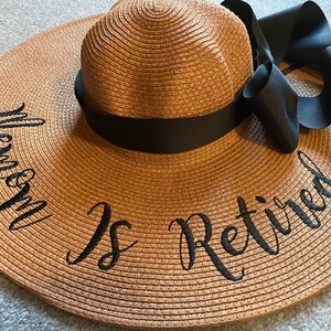 Personalized Mrs. Floppy Hat Phrase Hat Sayings Hat Cruise Bridal Shower Retirement Beach Monogram Statement Hat image 5