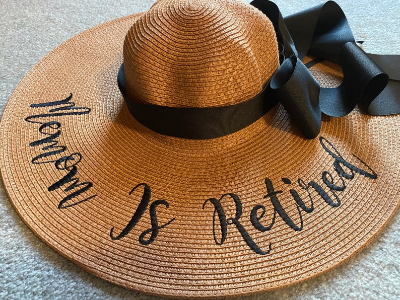 Personalized Mrs. Floppy Hat Phrase Hat Sayings Hat Cruise Bridal Shower Retirement Beach Monogram Statement Hat image 5