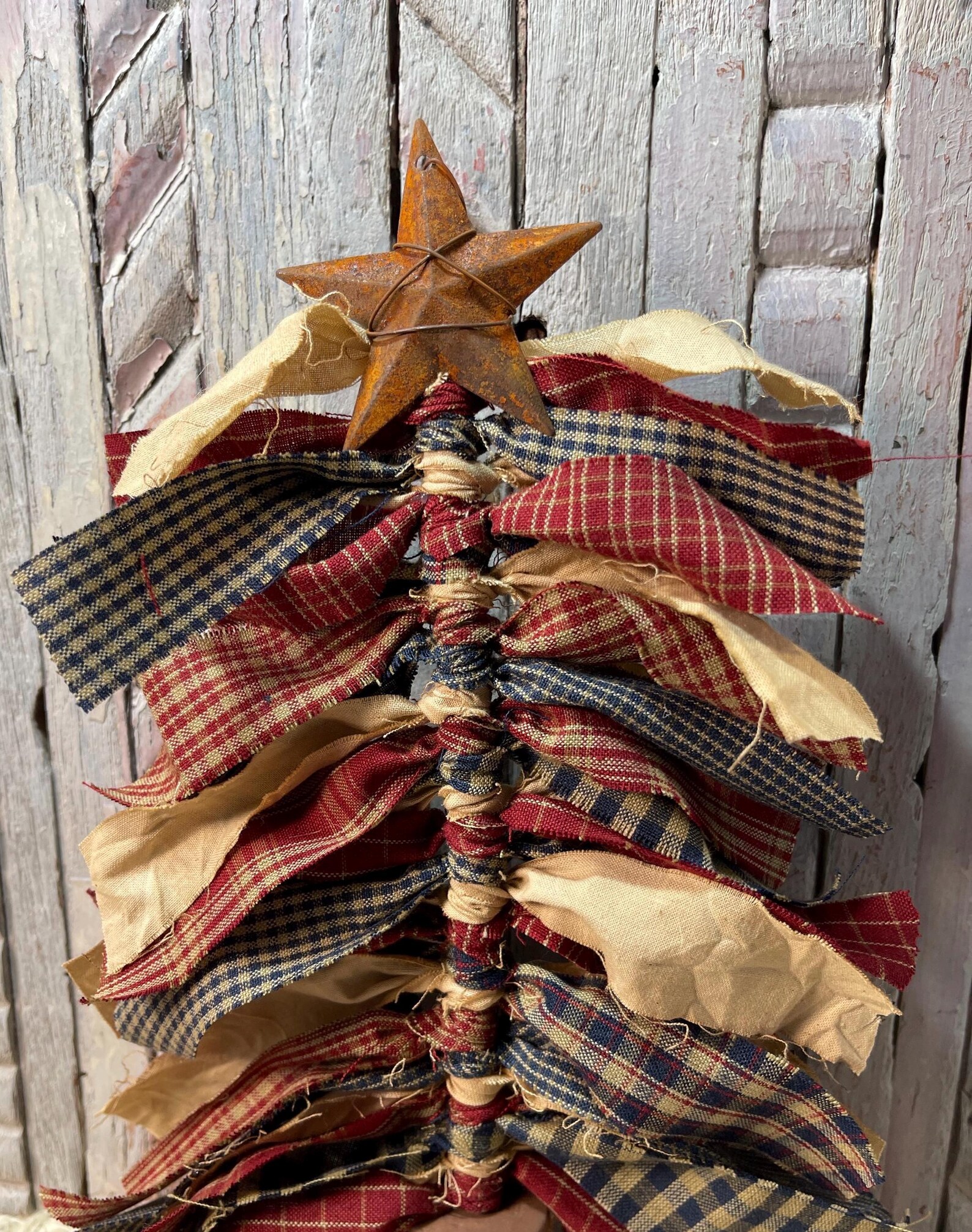 Raptor Rag Tree Primitive Rag Tree - Americana Decor - Rustic 4th of July Decoration - Etsy