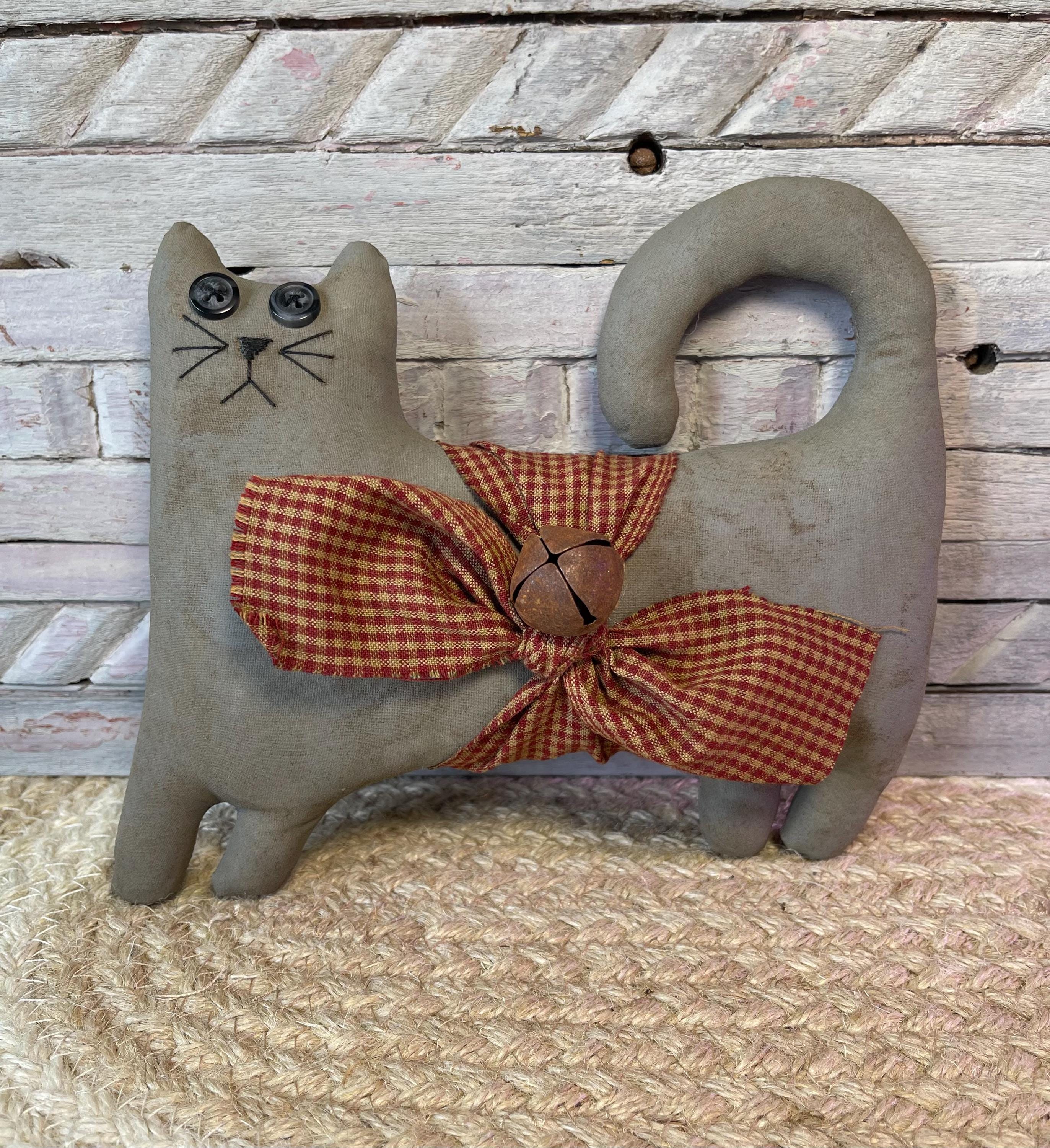 Rustic Farmhouse Cat - Primitive Shelf Sitter - Etsy