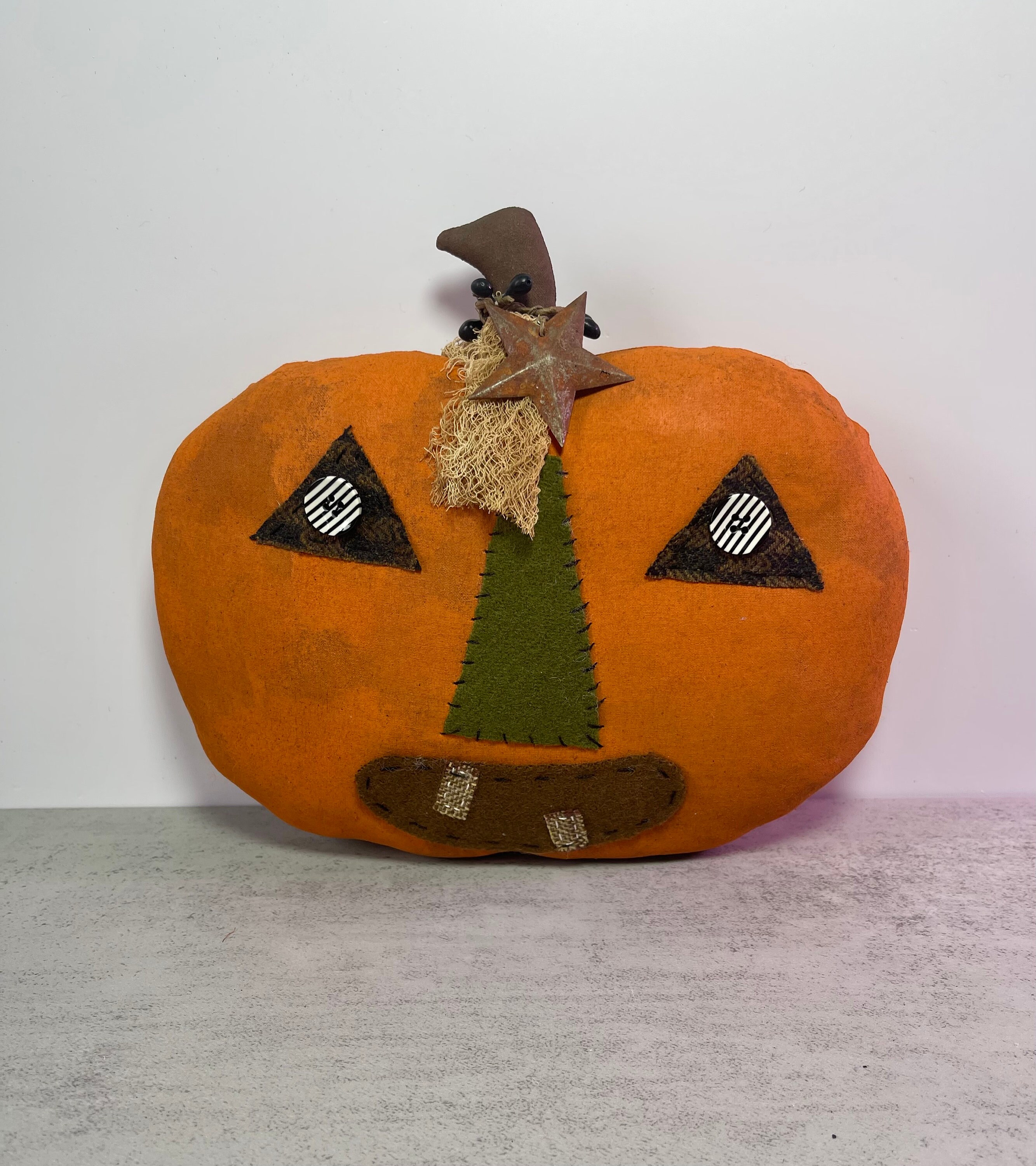 Primitive Jack O Lantern - Halloween Decor - Pumpkin Shelf Sitter - Etsy