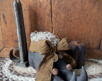 Primitive Halloween Witch Boots: Rustic Farmhouse Shelf Decor