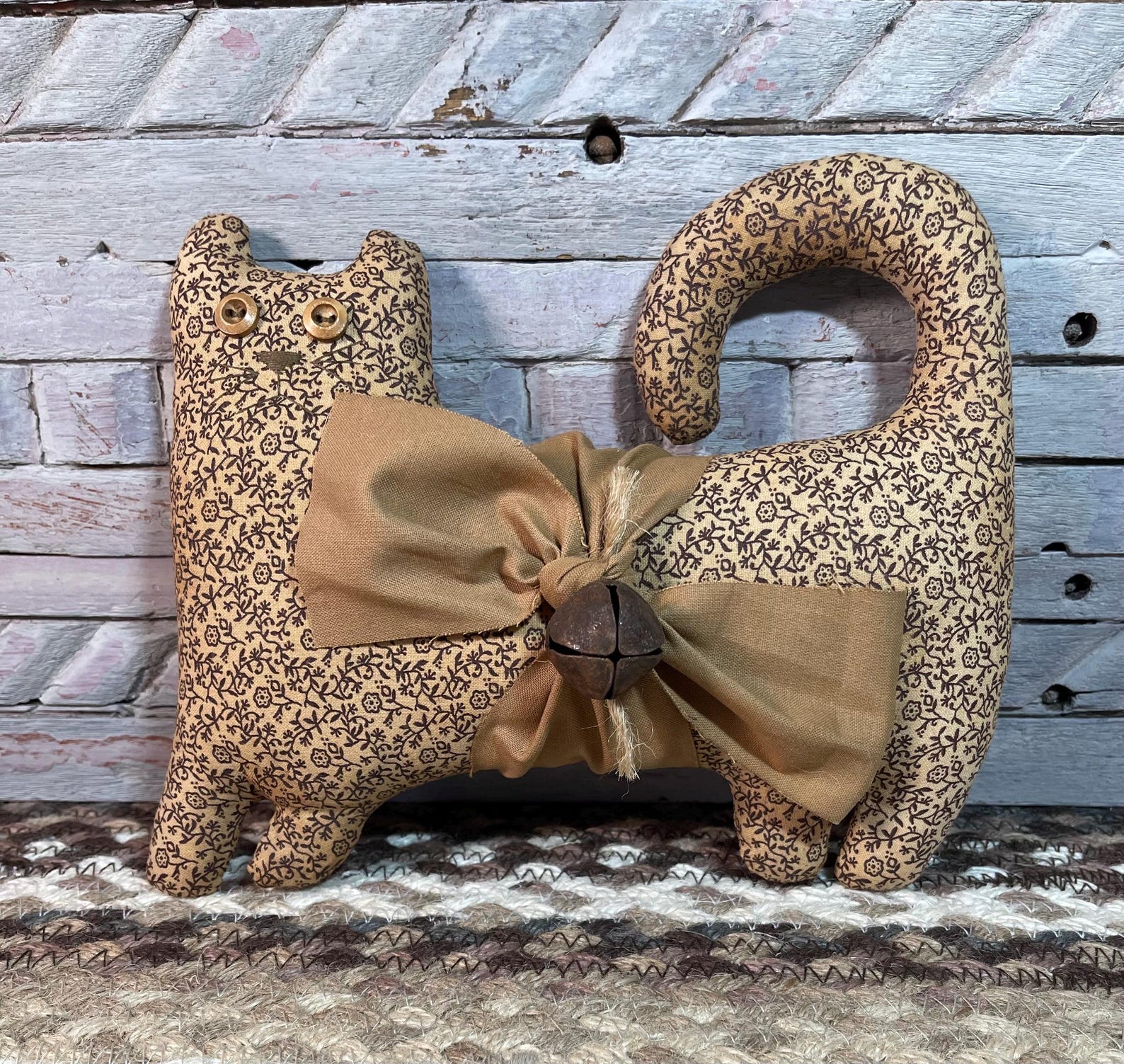 Rustic Farmhouse Cat - Primitive Shelf Sitter - Etsy