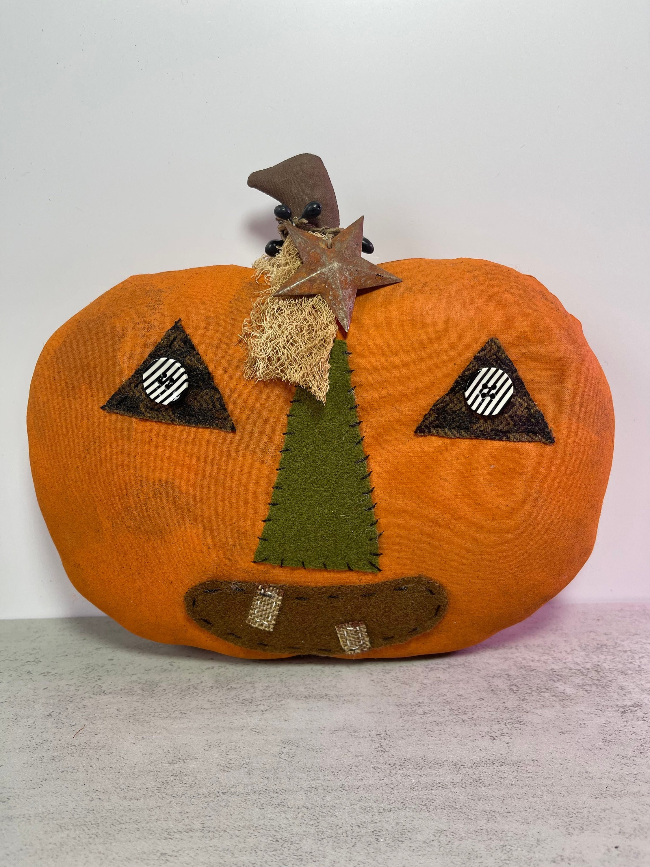 Primitive Jack O Lantern - Halloween Decor - Pumpkin Shelf Sitter - Etsy