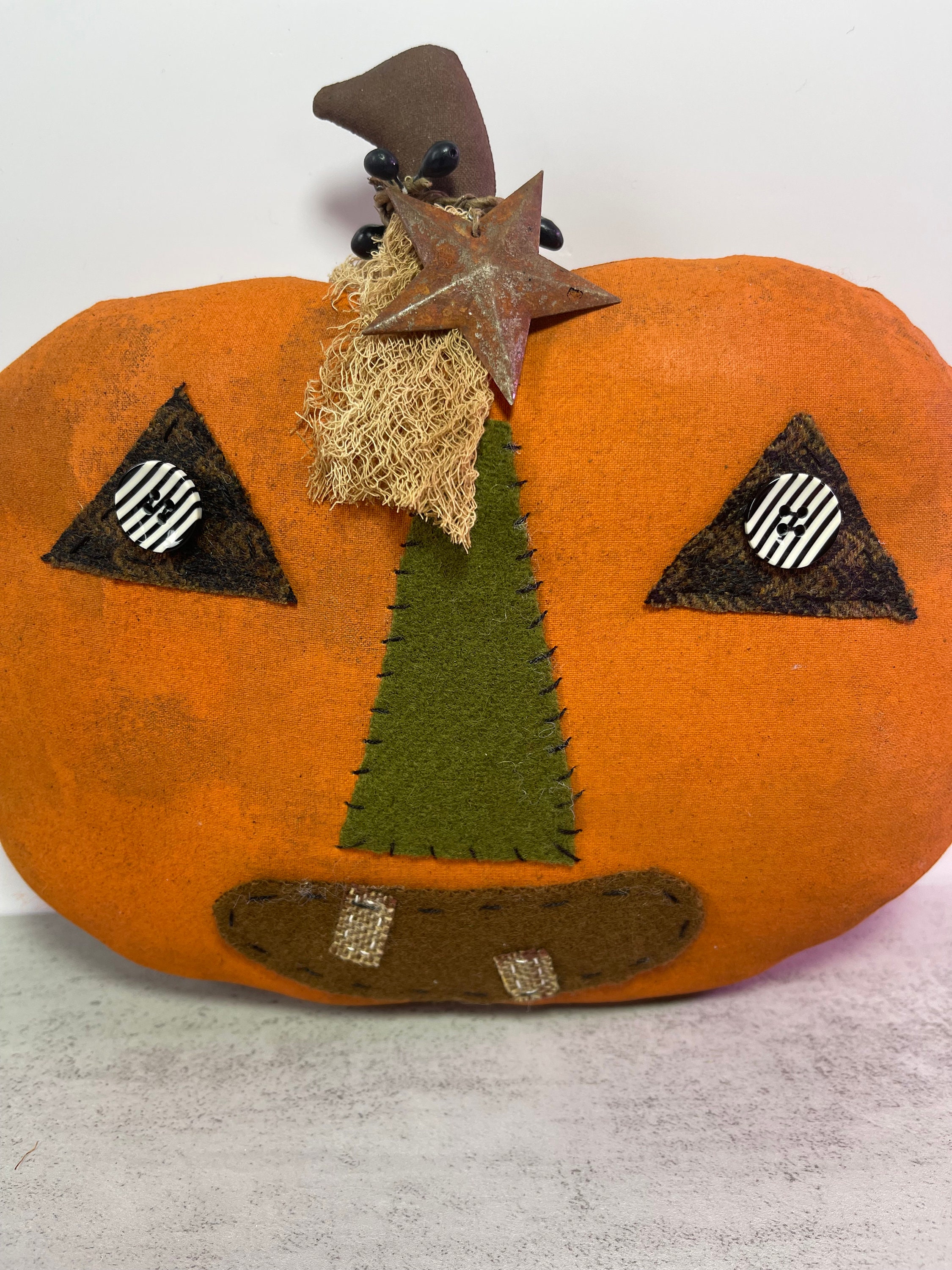Primitive Jack O Lantern - Halloween Decor - Pumpkin Shelf Sitter - Etsy