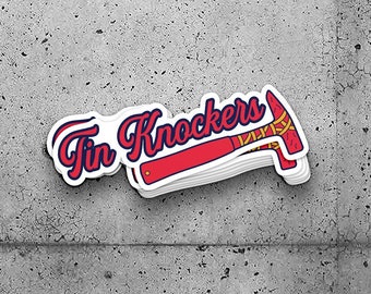 2 Pack - Hard Hat Sticker - Tin Knockers Baseball Logo- Check out our other sticker listings
