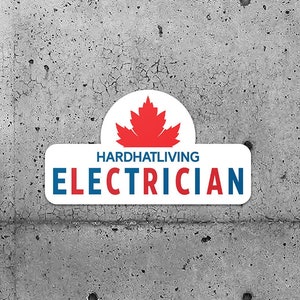 Lot de 2 - Autocollants pour casque de sécurité - Autocollant canadien HardHatLiving Je suis un électricien -