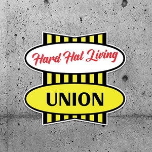 Lot de 2 - Stickers pour casque de sécurité - Sticker Union rétro Timmies HardHatLiving