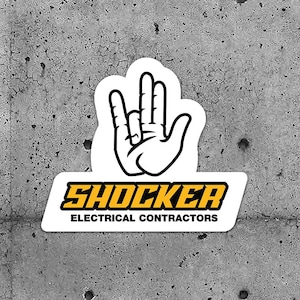 2 Pack - Hard Hat Sticker - Shocker Electrical Contractors - Check out our other sticker listings