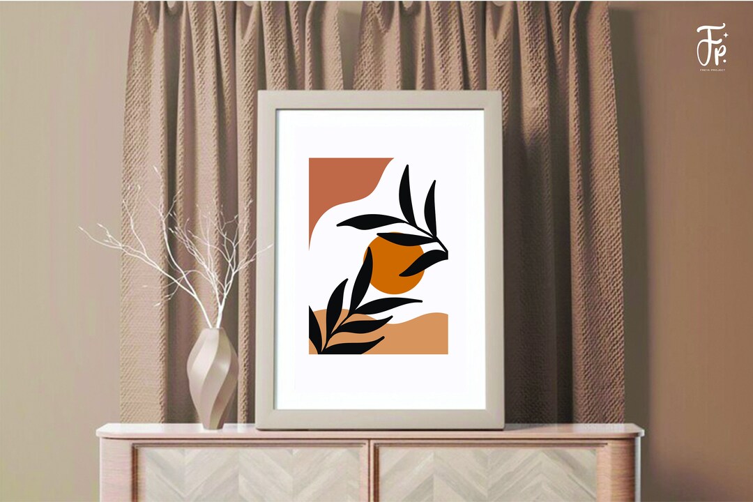 Boho Abstract, Mid Century Modern Home Decor, Botanical Line Art ...