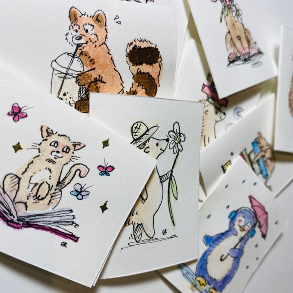 Tiny Cards - Cute Animal Cards - Tiny Card with Envelope