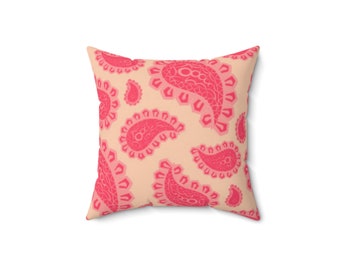 Polyester Square Pillow, pink pillow, pink design