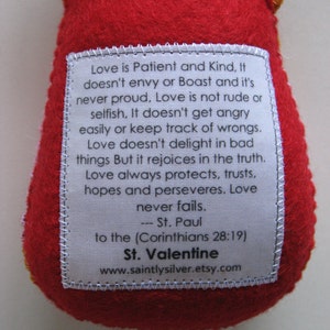 QUICK SHIP....Saint Valentine...Felt Softie image 3