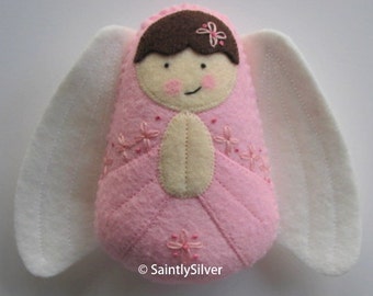 Guardian Angel in Pink...Felt Softie