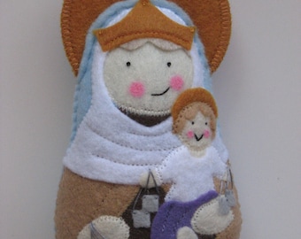 Our Lady of Mount Carmel Felt Saint Softie