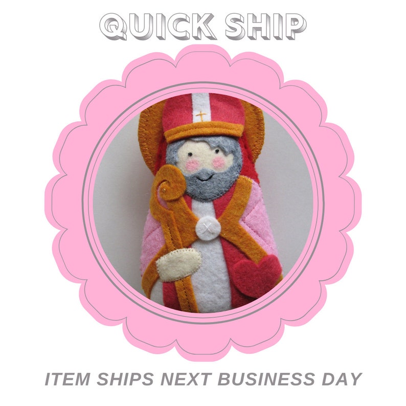 QUICK SHIP....Saint Valentine...Felt Softie image 1