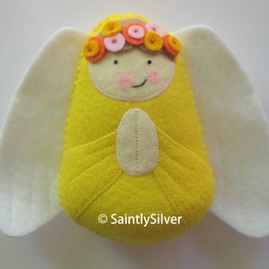 Guardian Angel with Flowers Felt Softie