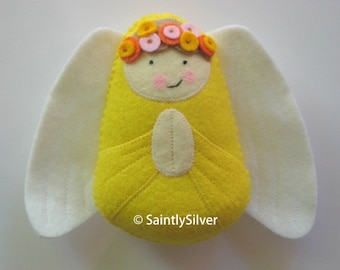 Guardian Angel with Flowers Felt Softie