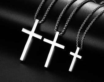 New Stainless Steel Cross Pendant Necklace for Men & Women