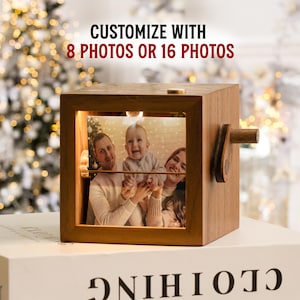Personalized Photo Flipbook Frame, Picture Machine, Custom Hand-cranked Flipbook Box, Photo Album, Personalized Gift, Anniversary Gifts