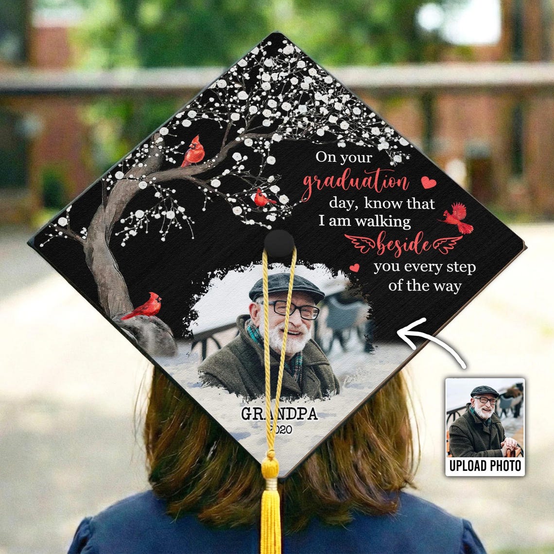 Personalized Memorial Custom Photo Graduation Cap Topper, on Your ...