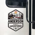 Personalized RV Decal, Family Adventures, Camper Decal, Door Hanger Decal, Family Name Decal, Travel Trailer Decal, Motorhome Decal product logo
