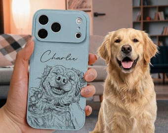 Funda de teléfono de cuero personalizada con retrato de mascota, funda para iPhone personalizada para mamá perruna, regalo para papá gatuno, regalo de cumpleaños para amantes de las mascotas, recuerdo.