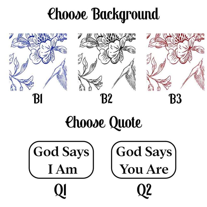 God Says I Am Name Letter in Bible Toile De Jouy Style, Personalized ...