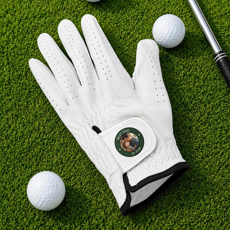 Custom Photo Best Dad By Par Golf Glove, Personalized Golfer Gift For Husband, Fathers Day Gift For Golf lover, Daddy Picture Golf Accessory Bild 4