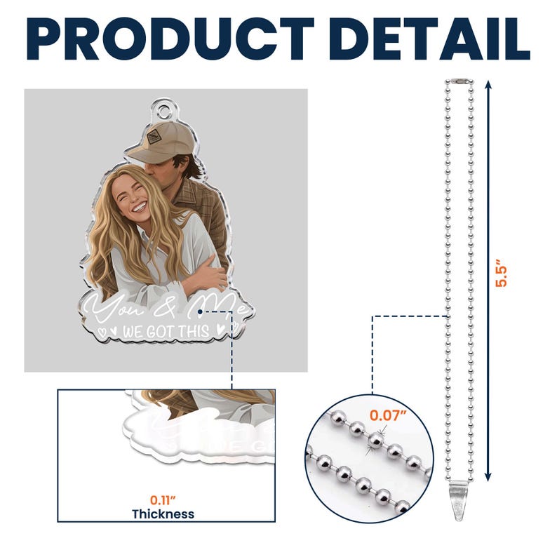 Adorno para coche con retrato personalizado sin rostro, regalos de aniversario personalizados para él, para ella, regalos de aniversario para él, adorno colgante para coche con foto de pareja imagen 9