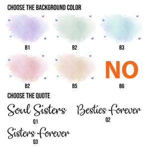 May include: A customizable printable design for a print-your-own card. Choose from six watercolor background colors and three quotes: "Soul Sisters", "Besties Forever", and "Sisters Forever".