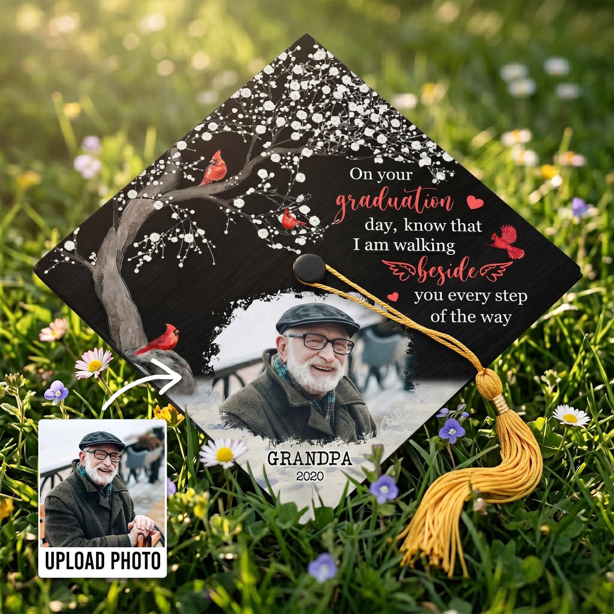 Personalized Memorial Custom Photo Graduation Cap Topper, on Your ...