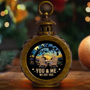 Personalized &#39;You & Me&#39; Lantern Night Light: Anniversary Keepsake