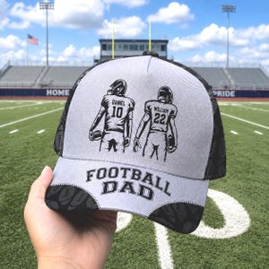 Personalized Football Dad Classic Cap, Baseball Gift,  Custom Kids Name Football Dad Hat, Dad Gift, Grandpa Gift, Father's Day Gift for Dad