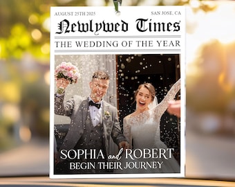 Personalized Wedding Photo Ornament: The Newlywed Times, Acrylic Keepsake