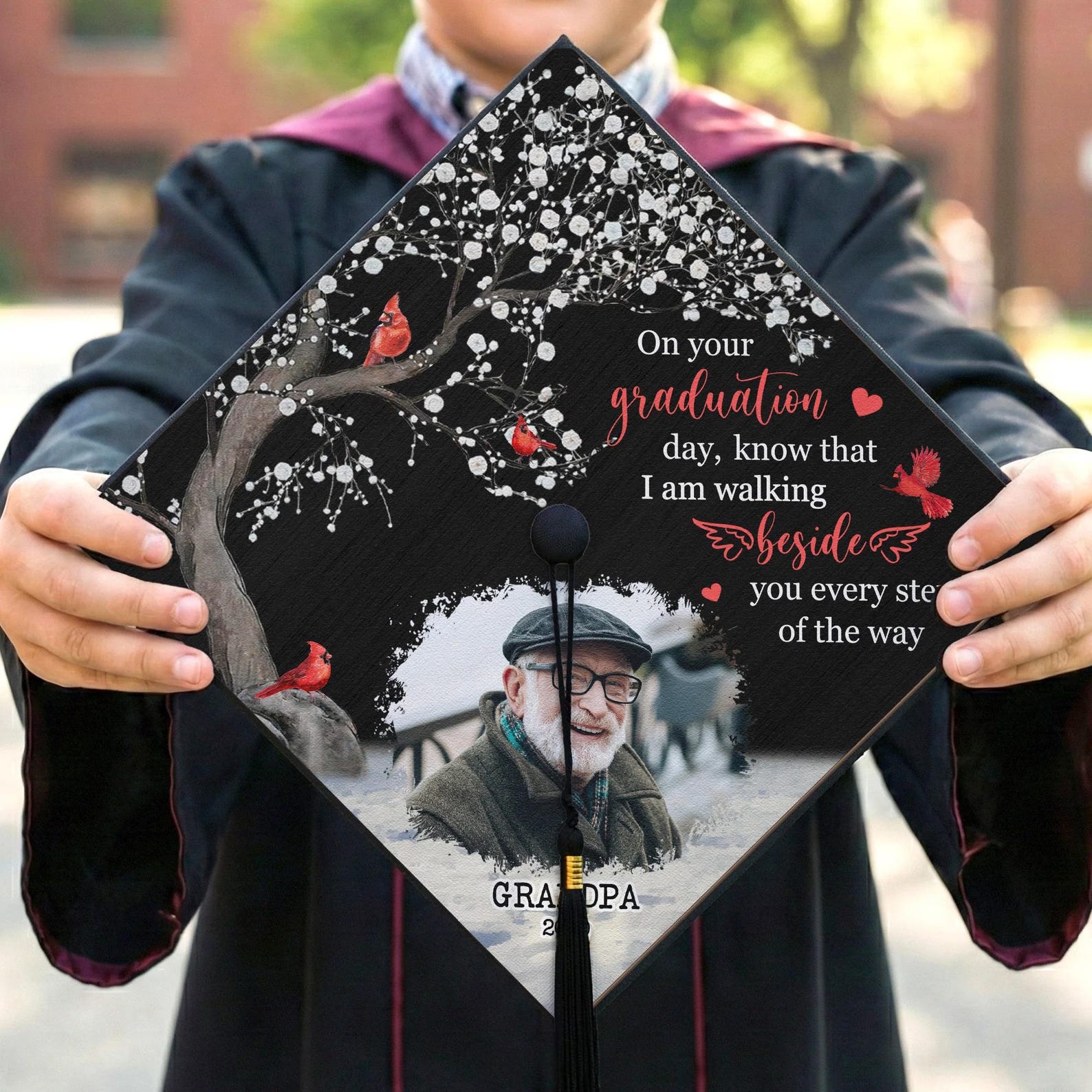 Personalized Memorial Custom Photo Graduation Cap Topper, on Your ...