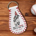 God Hit A Homerun When He Made You My Dad - Personalized Leather Baseball Keychain, Father's Day Gift, Dad Gift, Baseball Dad, Papa Gift product logo