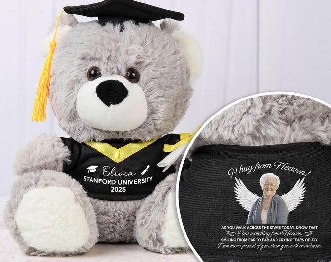 Personalized Graduation Teddy Bear With Photo - Memorial Gift