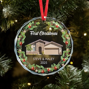 Our First Christmas Together Wedding Photo Oranment, Christmas Photo Ornament, Custom Glass Ornament, Wedding Gifts, Newlywed Ornament