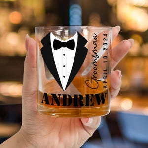Gift For Groom And Groomsmen In Wedding, Personalized Whiskey Glass, Best Man Gift, Groomsmen Proposal Gifts, Groomsmen Gift Idea