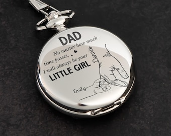 Personalized Pocket Watch: Vintage Alloy, Father Daughter Gift