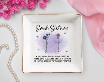 Portagioie personalizzato per la migliore amica: regalo personalizzato con il fiore di nascita