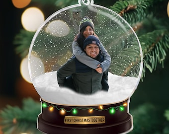 Personalized Photo Christmas Ornament: Couple's 1st Christmas Keepsake