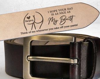 Ich hoffe, Ihr Tag ist so schön wie mein Hintern - personalisierter Ledergürtel für Männer, Hochzeitstaggeschenk, lustiges Geschenk für ihn Ehemann Freund