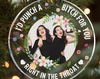 Personalized Besties Photo Ornament: Funny Friendship Gift