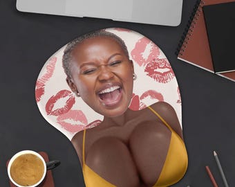 Personalized Face 3D Mouse Pad, Valentine Gift For Him, Gamer Mouse Pad, Photo Wrist Rest Mouse Pad, Boyfriend Husband Funny Gift